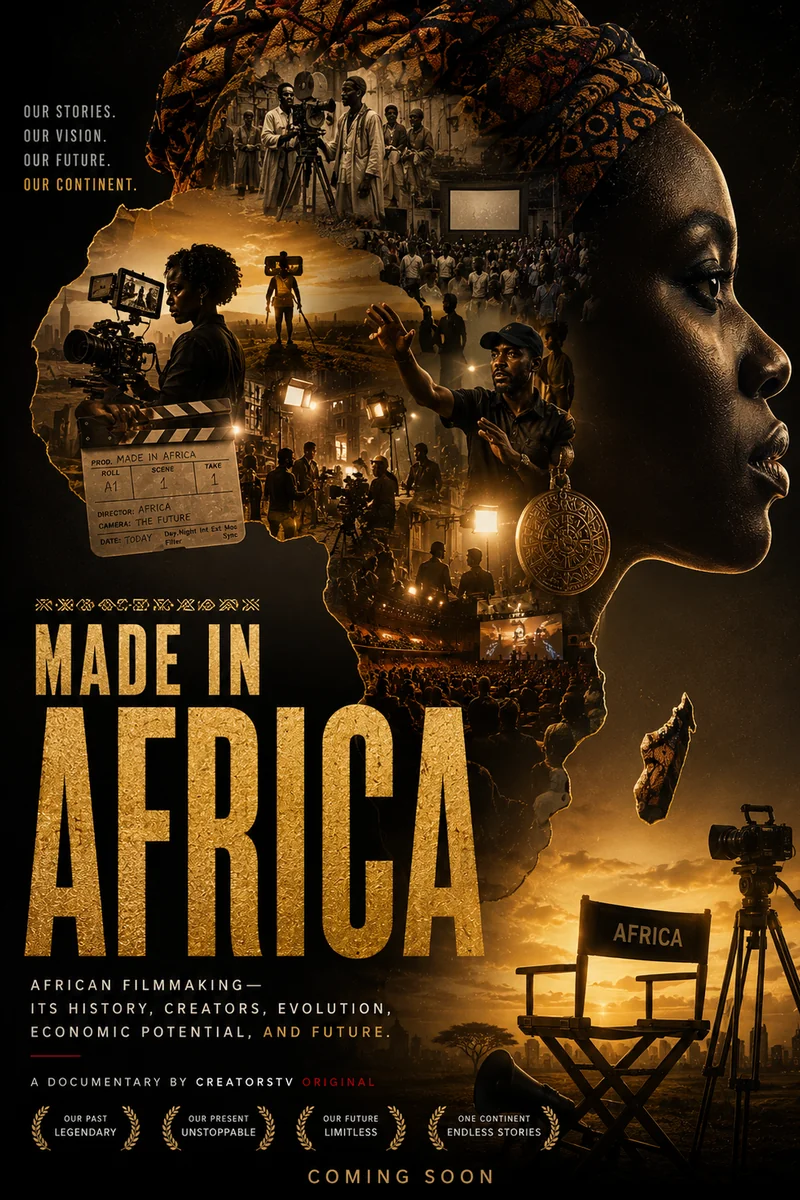 Key art for Made in Africa, a CreatorsTV documentary on African filmmaking