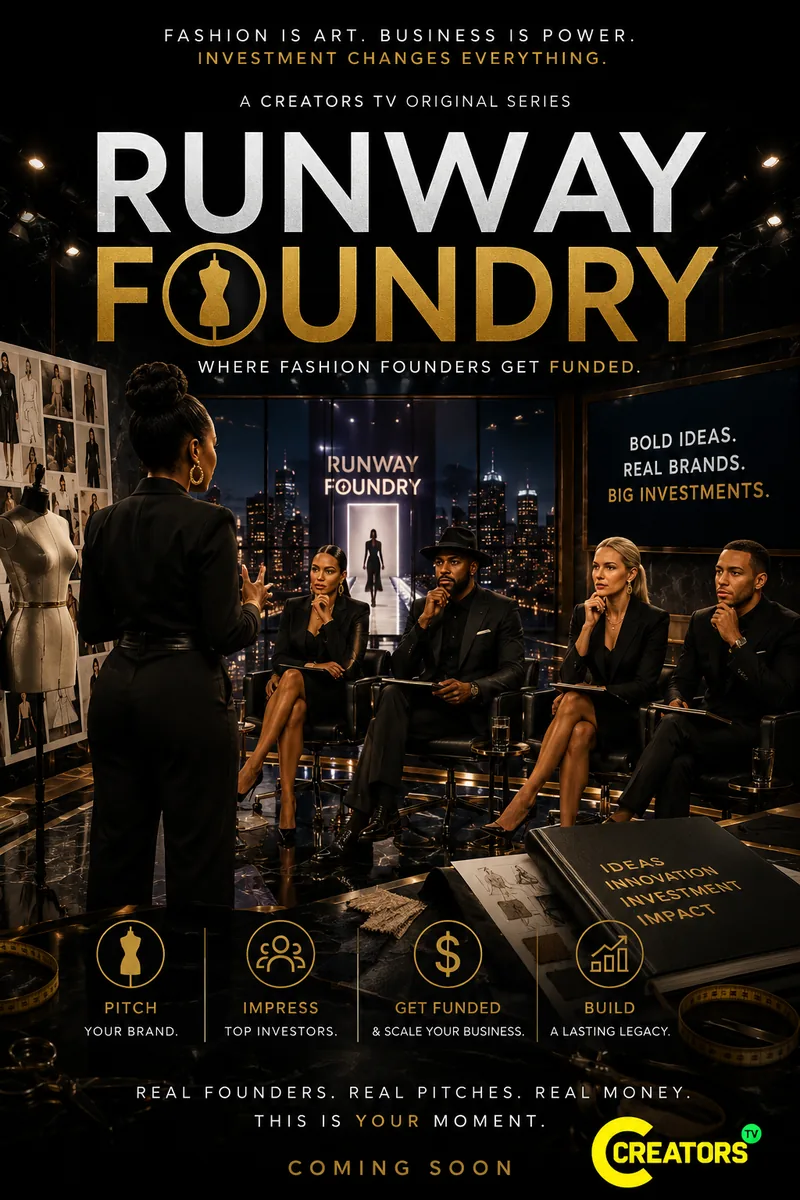 Key art for Runway Foundry, a CreatorsTV Original